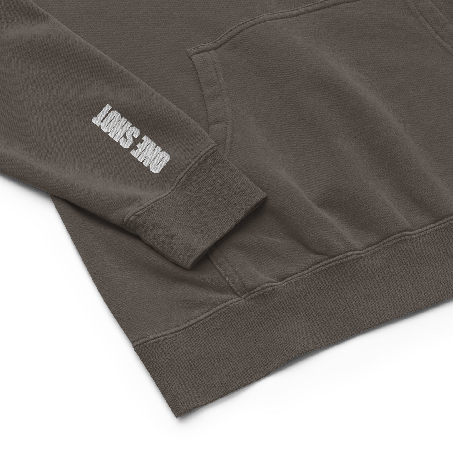 One Shot - Life is War - Embroidered - pigment-dyed hoodie