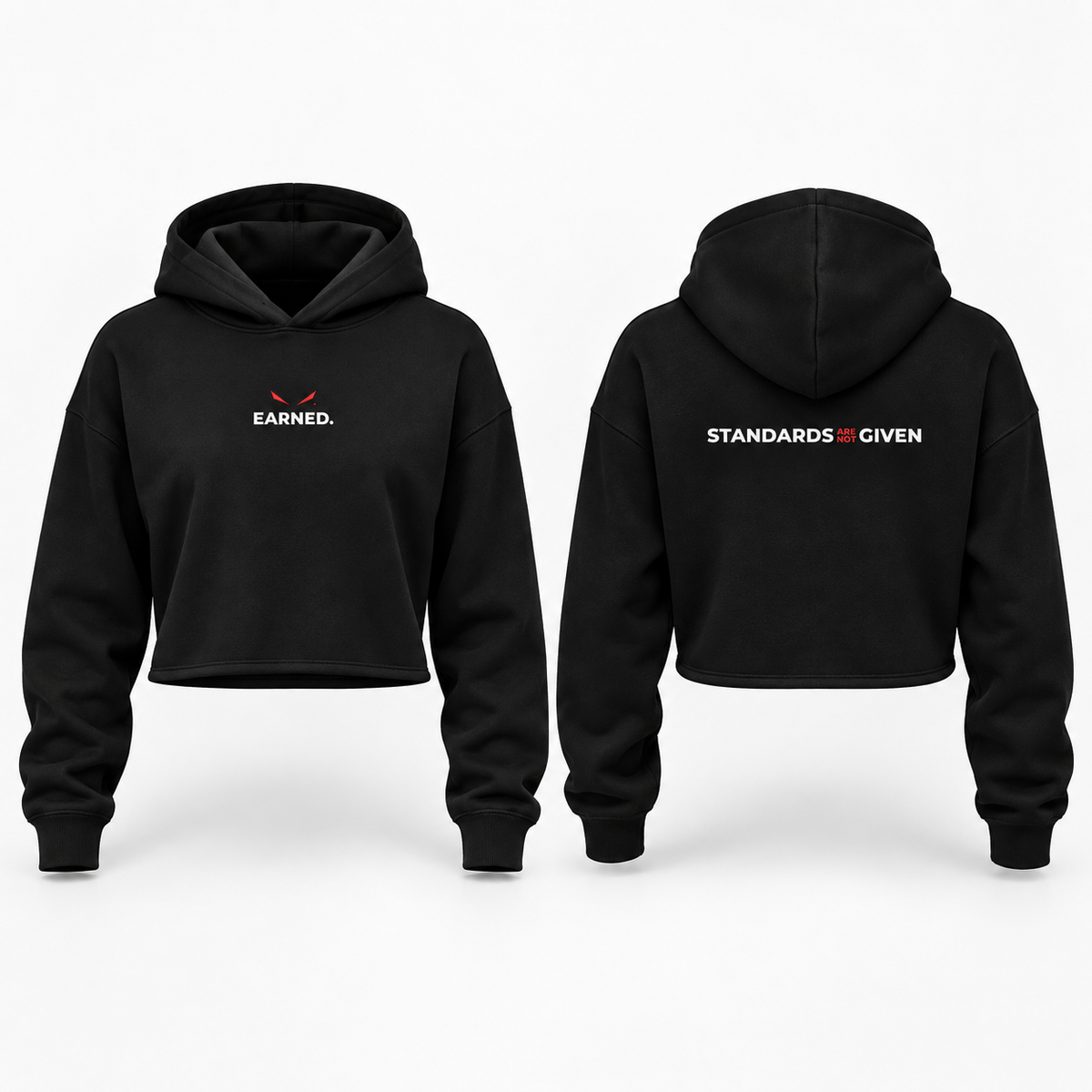 EARNED. — Women's Cropped Hoodie