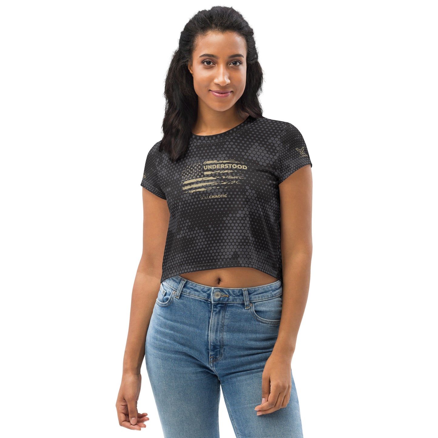 RESPECTED || UNDERSTOOD - All-Over Print Crop Tee