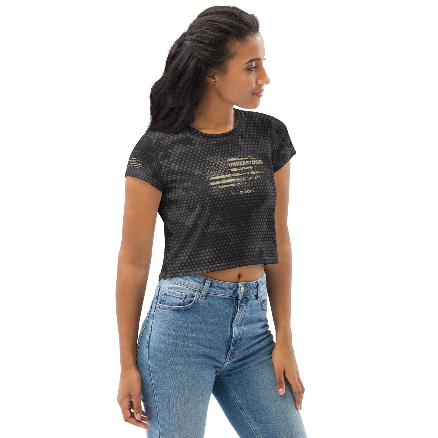 RESPECTED || UNDERSTOOD - All-Over Print Crop Tee