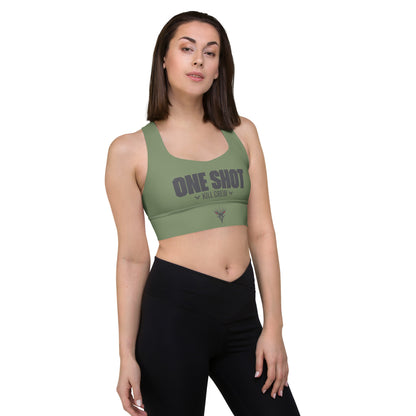 One Shot - Life is War - Olive Drab Green - Longline sports bra