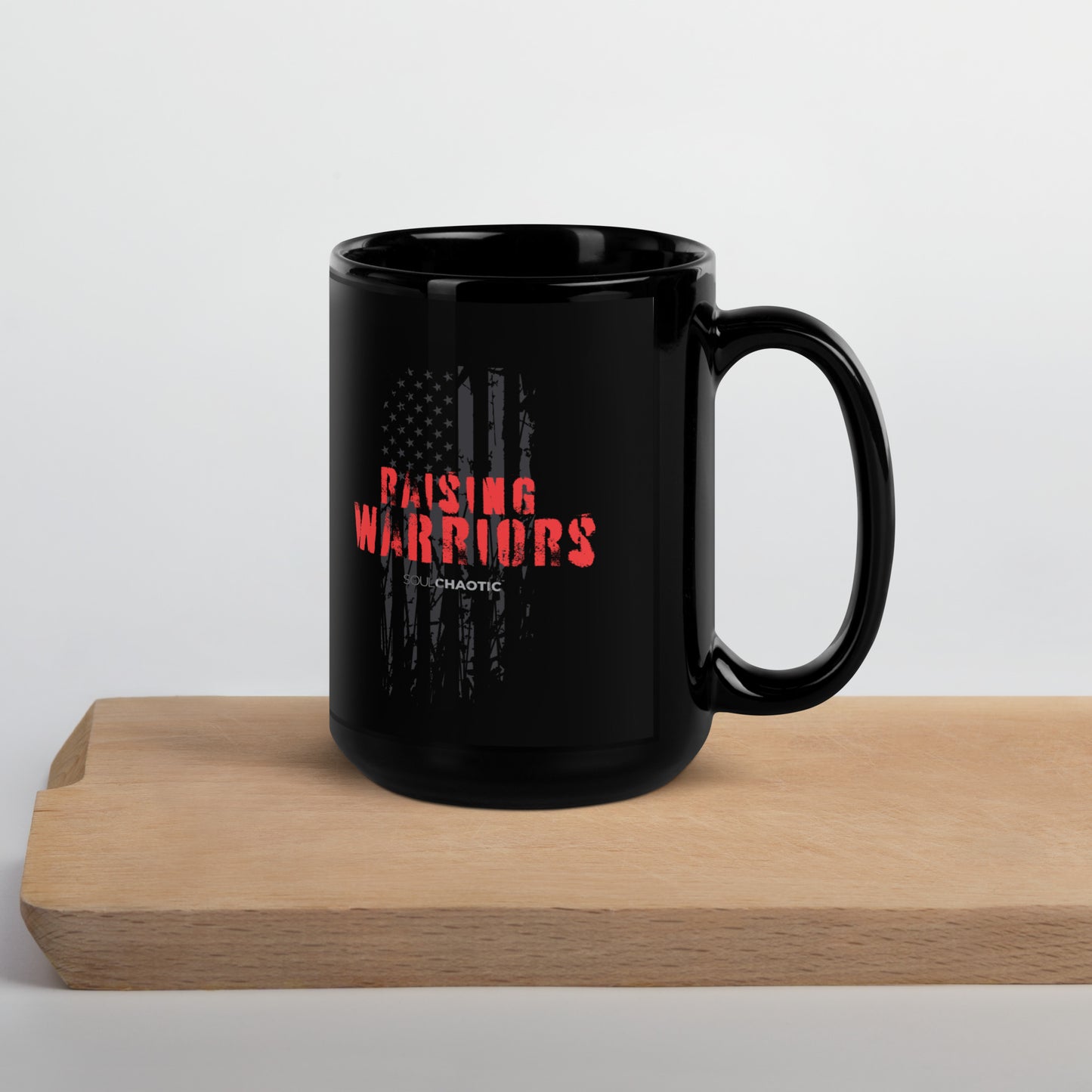 Original Superhero - MOM - Motherhood - Raising Warriors -Black Glossy Mug