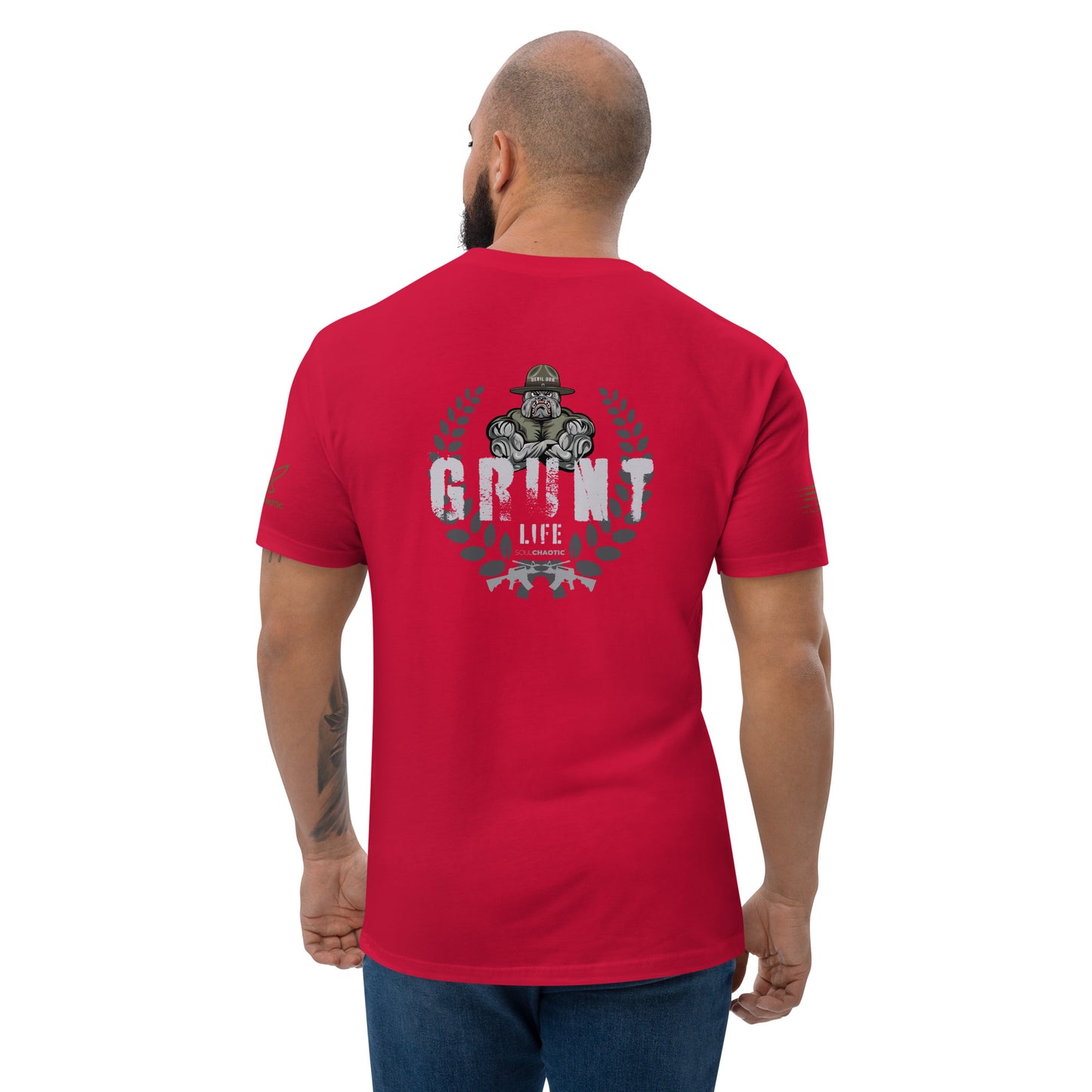 03 Infantry || DOG || Grunt Life Series - Fitted Men's T-shirt