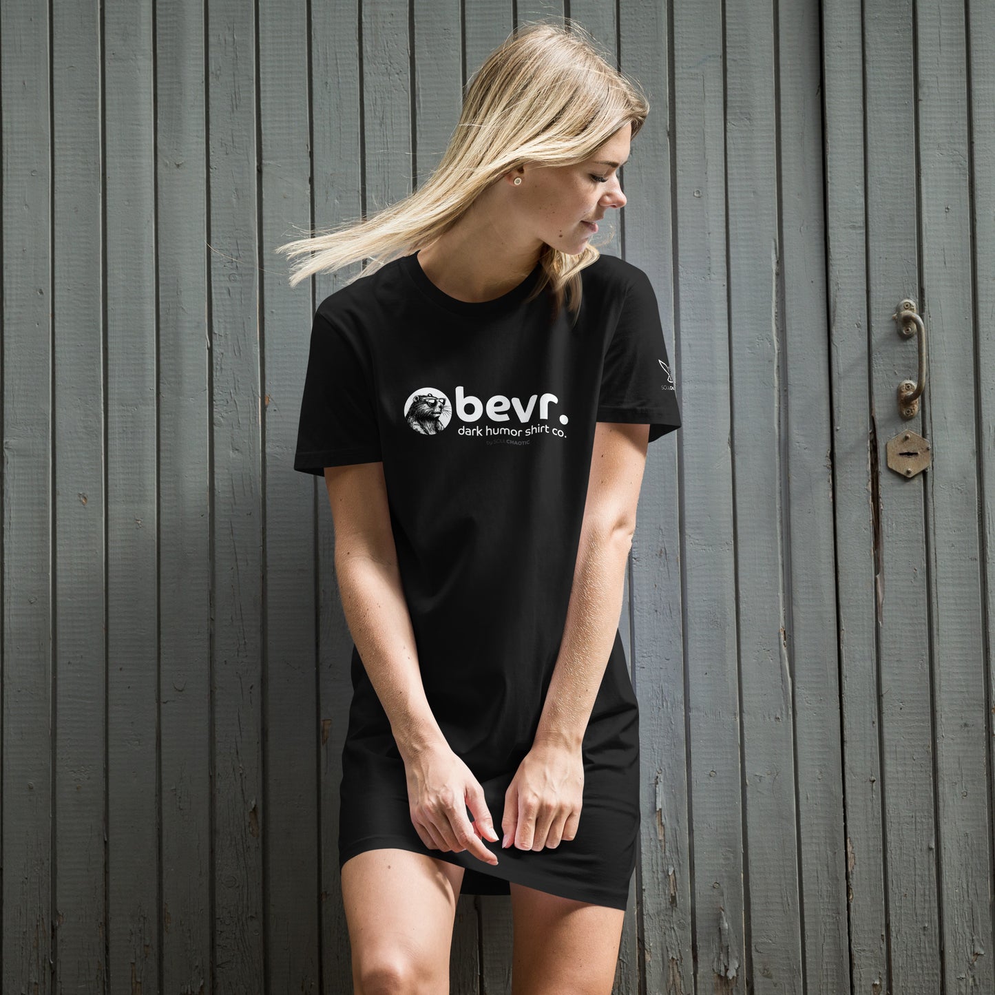 bevr. got wood?  cotton t-shirt dress