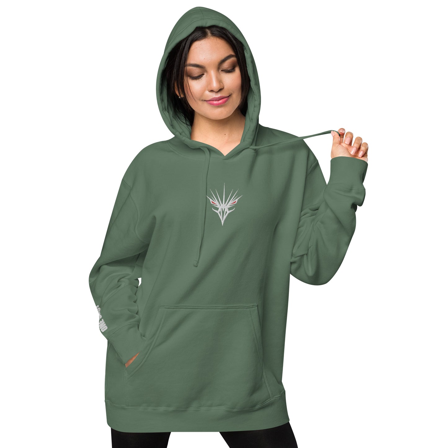 One Shot - Life is War - Embroidered Women's pigment-dyed hoodie