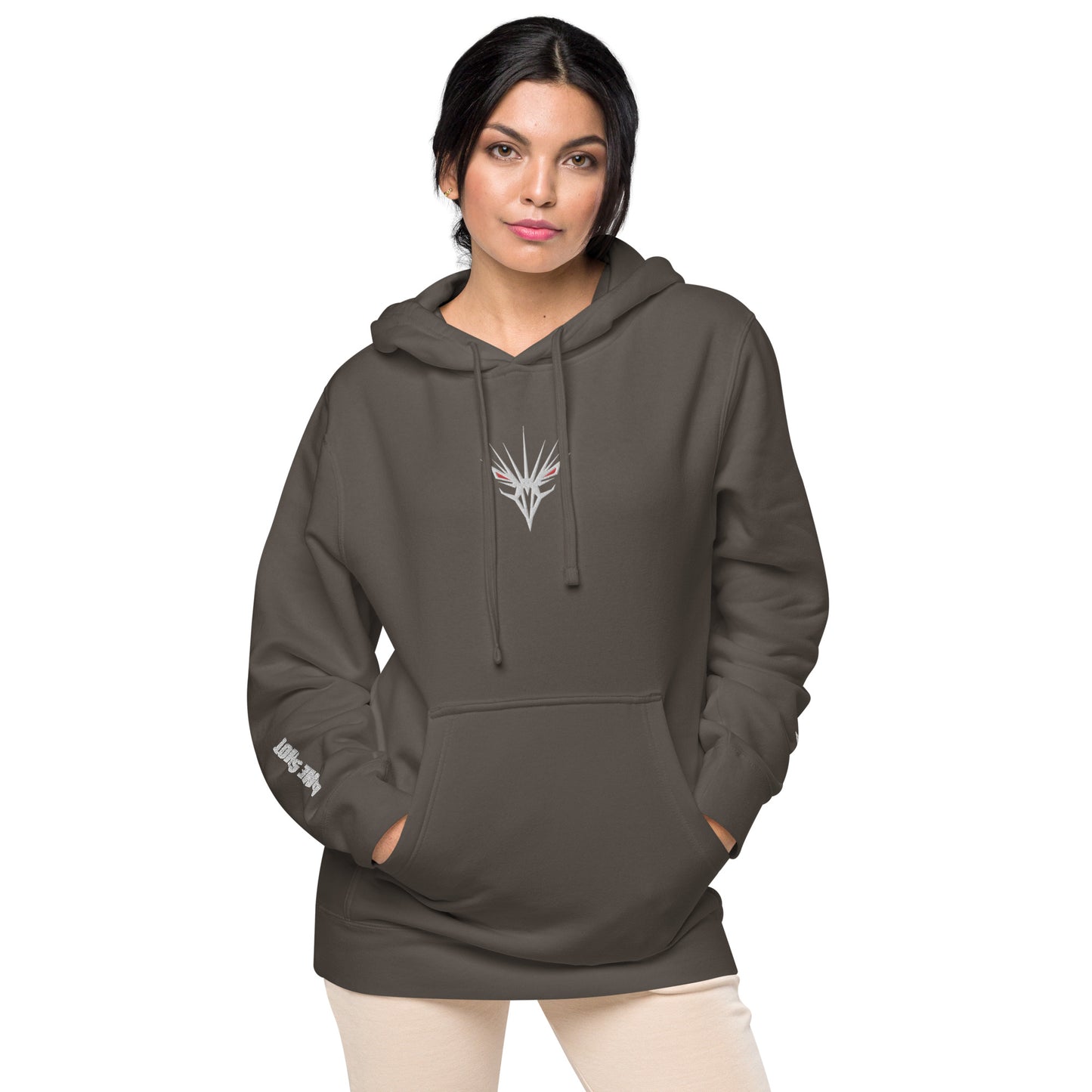 One Shot - Life is War - Embroidered Women's pigment-dyed hoodie