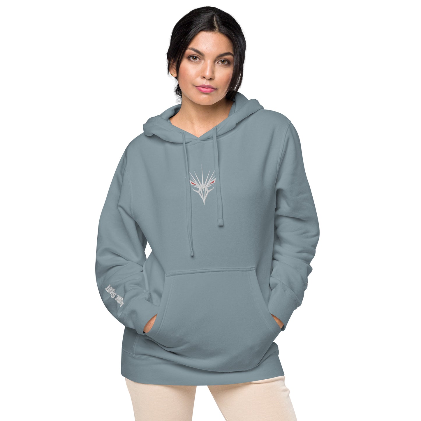 One Shot - Life is War - Embroidered Women's pigment-dyed hoodie