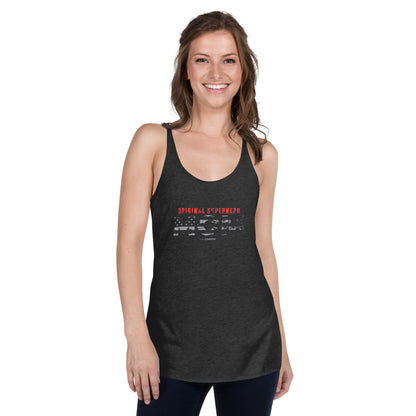 Original Superhero - MOM - Motherhood - Raising Warriors - Women's Racerback Tank